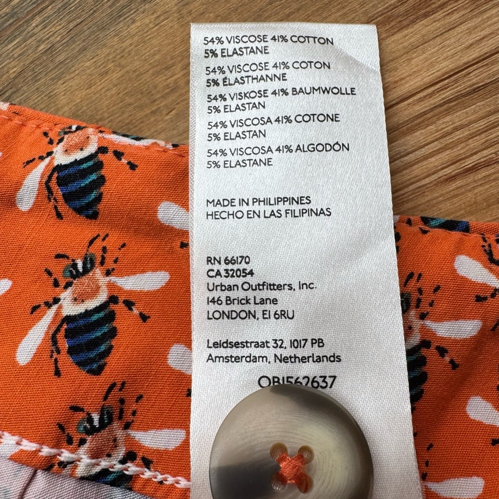 Anthropologie Sarah Gordon x Maeve Printed Wide-Leg Ankle Bee Insect Pants 4 - Picture 7 of 11